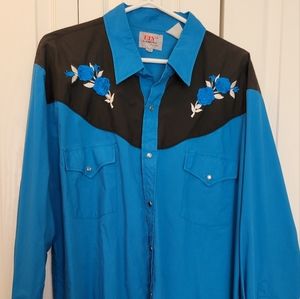 VINTAGE Men's button up, Western Shirt